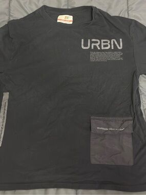 Urban Planet Men’s Black Graphic Pocket Tee